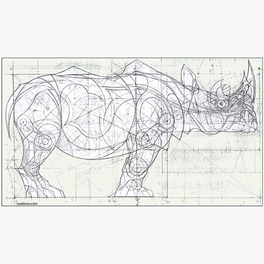 Mechanical Rhino design blueprint